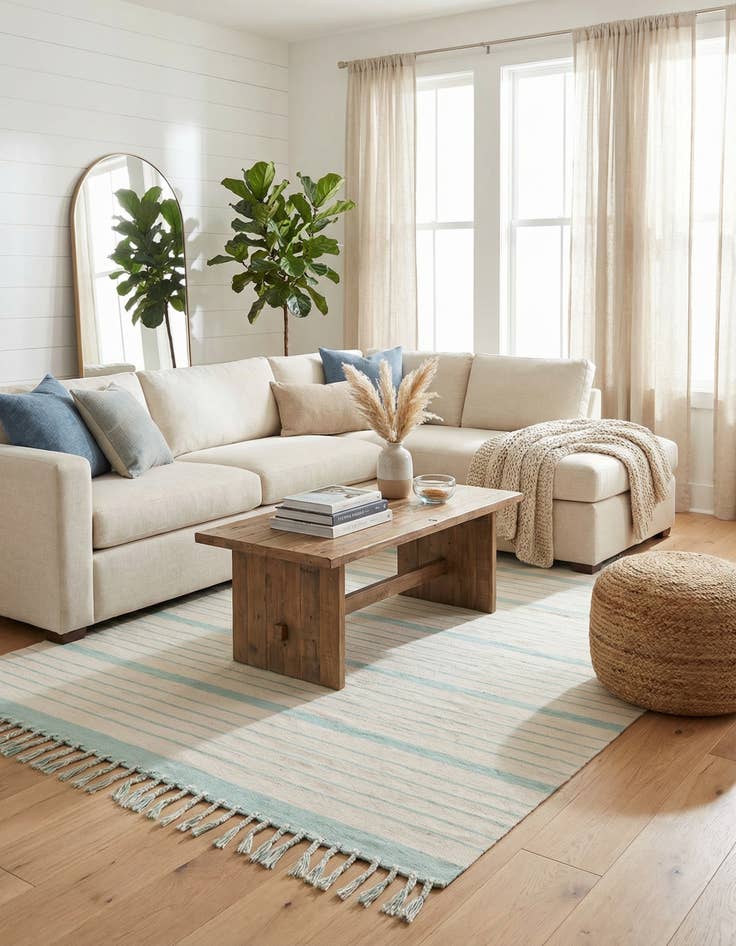 Detail image of  9' x 12'  Hand Woven Chindi Cotton Rug