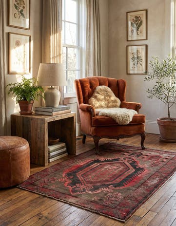 2' 10 x 4' 8 Hand Knotted Ultra Vintage Persian Wool Rug