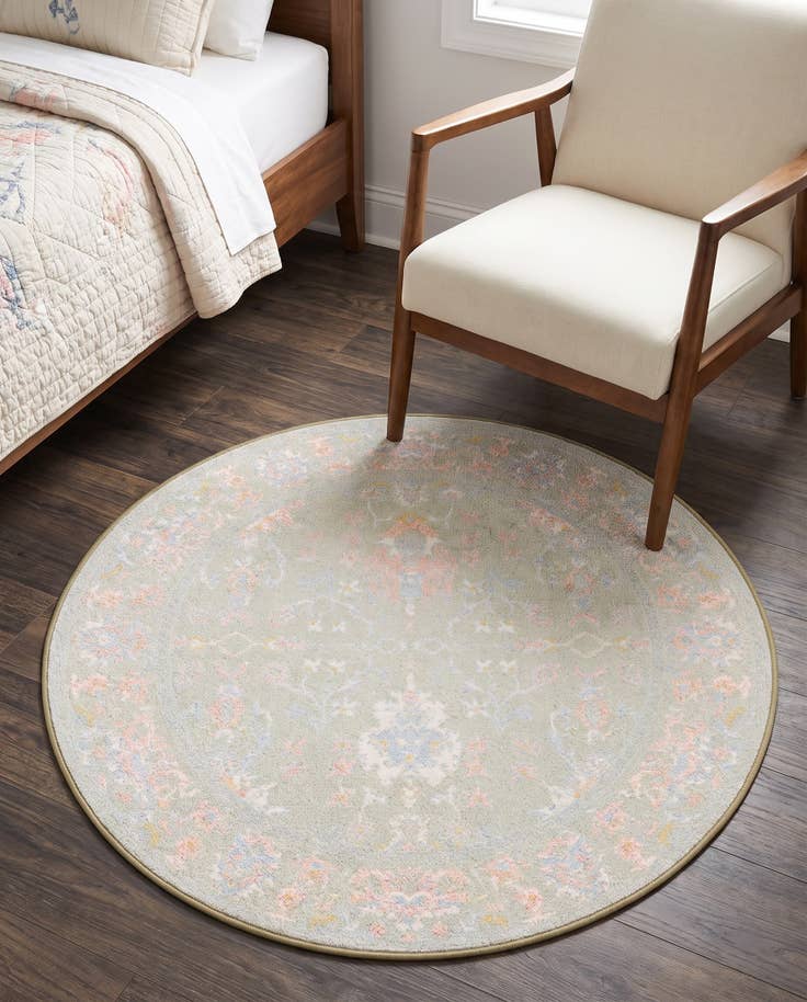 Detailansicht von 100cm x 100cm Kamala Washable Rund Teppich