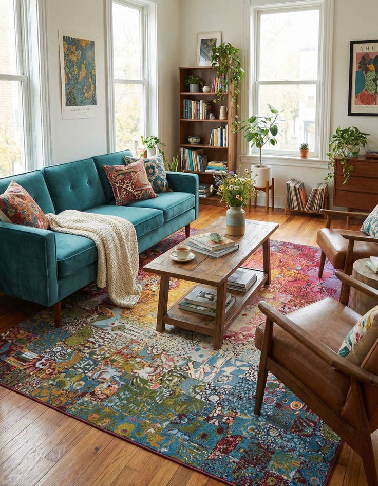 Detail image of  8' x 10'  Washable Modern Indoor / Outdoor Rug