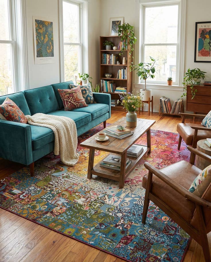 Detail image of 8' x 10' Easy-Clean Modern Indoor / Outdoor Rug