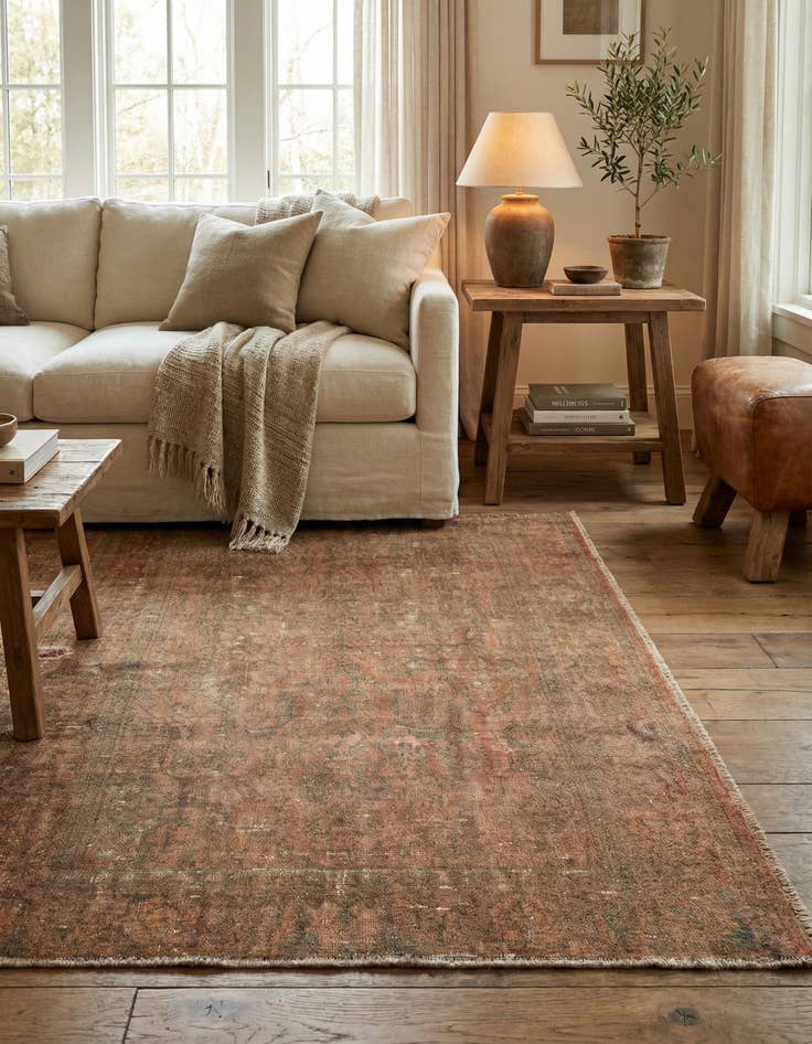 Detail image of 4' 2 x 6' 1  Hand Knotted Ultra Vintage Persian Wool Rug