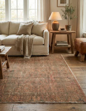 4' 2 x 6' 1 Hand Knotted Ultra Vintage Persian Wool Rug
