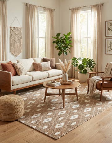 Caramel and Ivory Sepia Rug