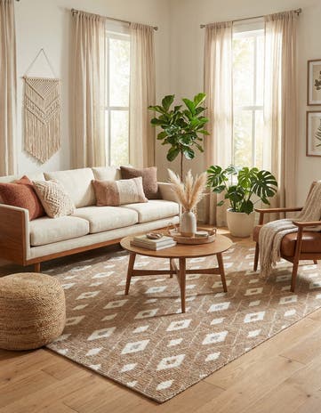 Caramel and Ivory Sepia Rug