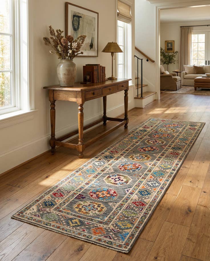 Detail image of 2' 8 x 9' 10 Hand Knotted Kazak Runner Rug