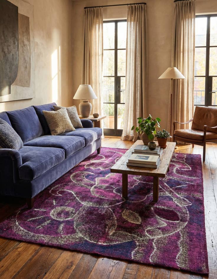 Detail image of 3' 10 x 6'  Hand Knotted Ultra Vintage Persian Wool Rug