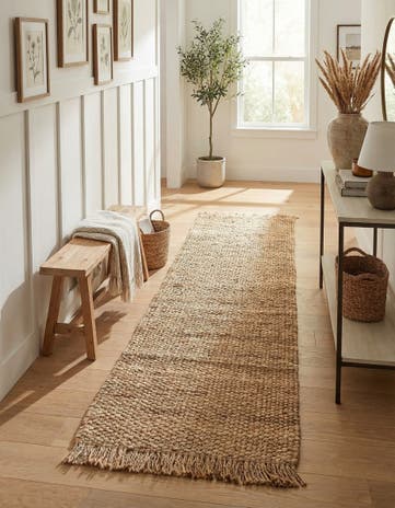 Natural Hand Woven Chunky Jute Runner Rug