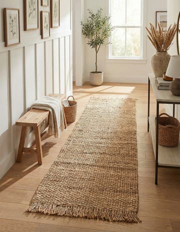 Natural Hand Woven Chunky Jute Runner Rug