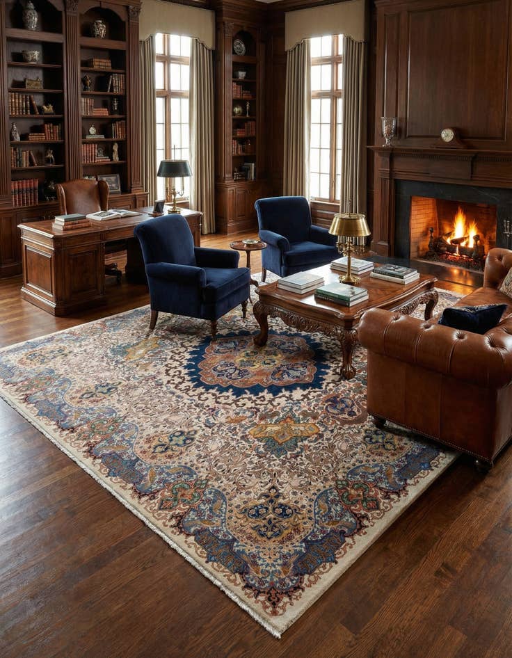 Detail image of 10' 2 x 13' 3  Hand Knotted Kashmar Persian Wool Rug