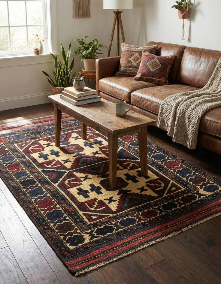 Detail image of  2' 10 x 4' 7  Hand Knotted Sumak Wool Rug