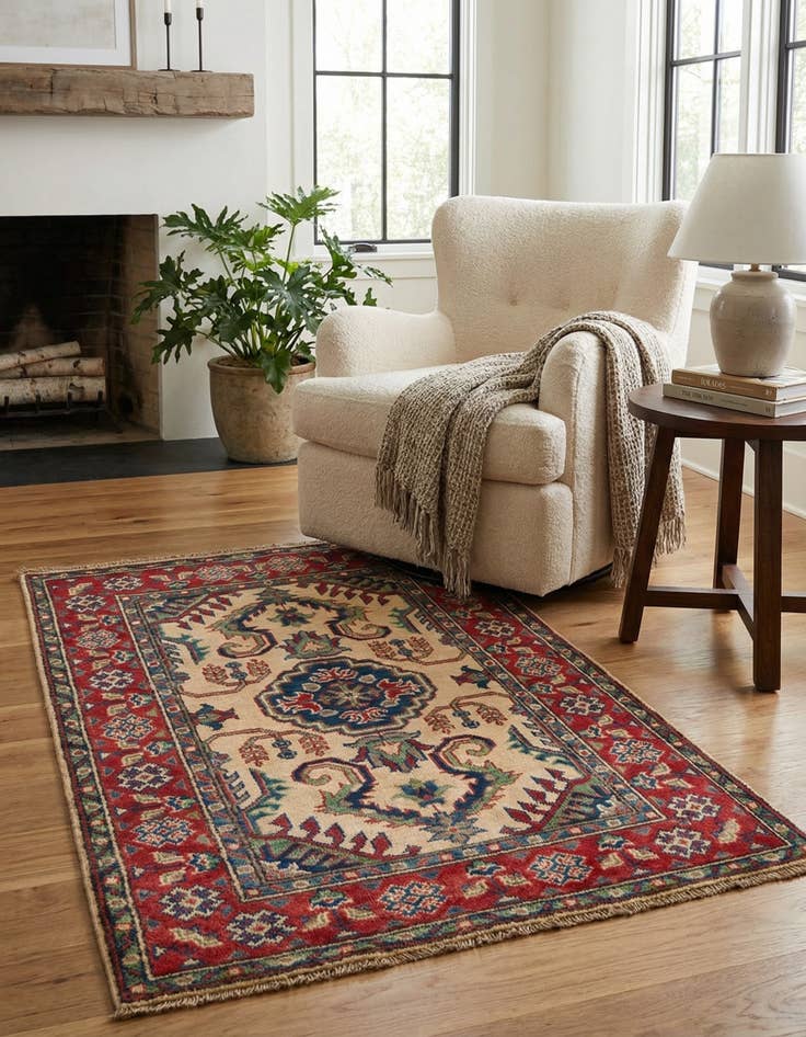 Detail image of 2' 7 x 4' 2  Hand Knotted Kazak Rug