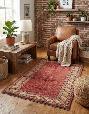 3' 2 x 5' 3 Hand Knotted Kashkuli Gabbeh Oriental Wool Rug