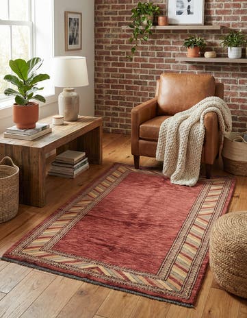 3' 2 x 5' 3 Hand Knotted Kashkuli Gabbeh Oriental Wool Rug