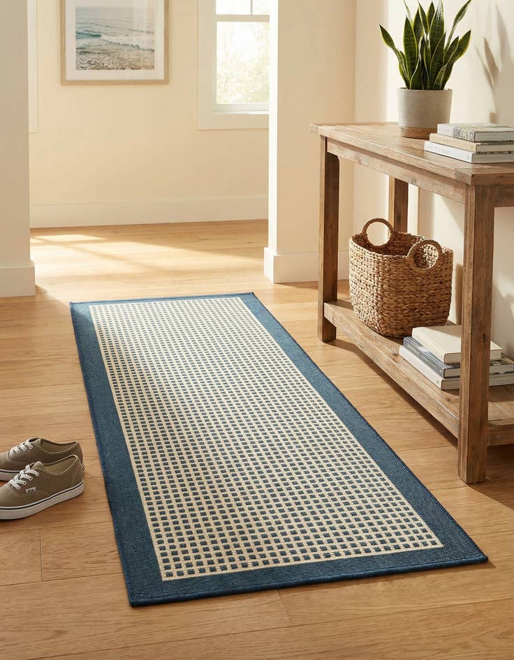 Detail image of 2' x 5' Easy-Clean Border Indoor / Outdoor Runner Rug