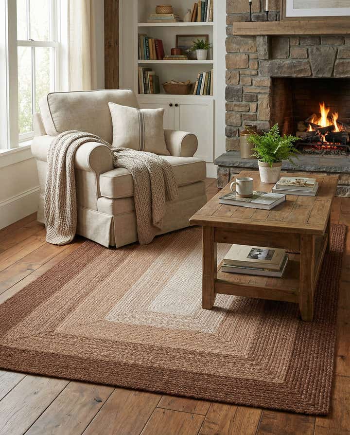 5' 1 x 8' Hand Braided Wool Rug
