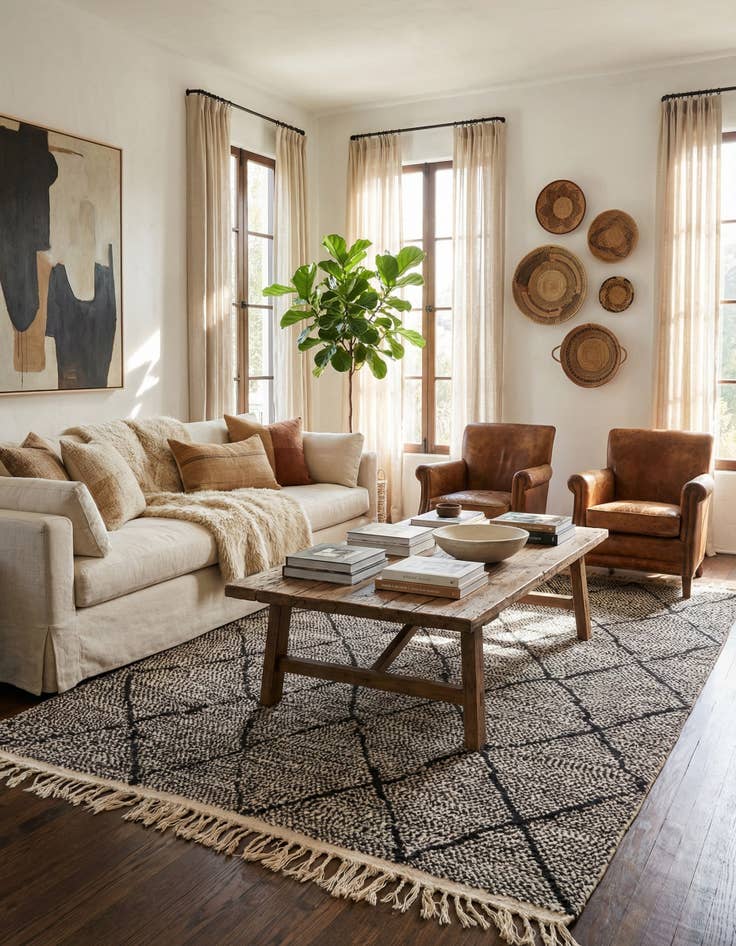 Detail image of 6' 10 x 10' 2  Hand Knotted Moroccan Wool Rug