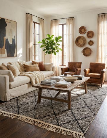 6' 10 x 10' 2 Hand Knotted Moroccan Wool Rug