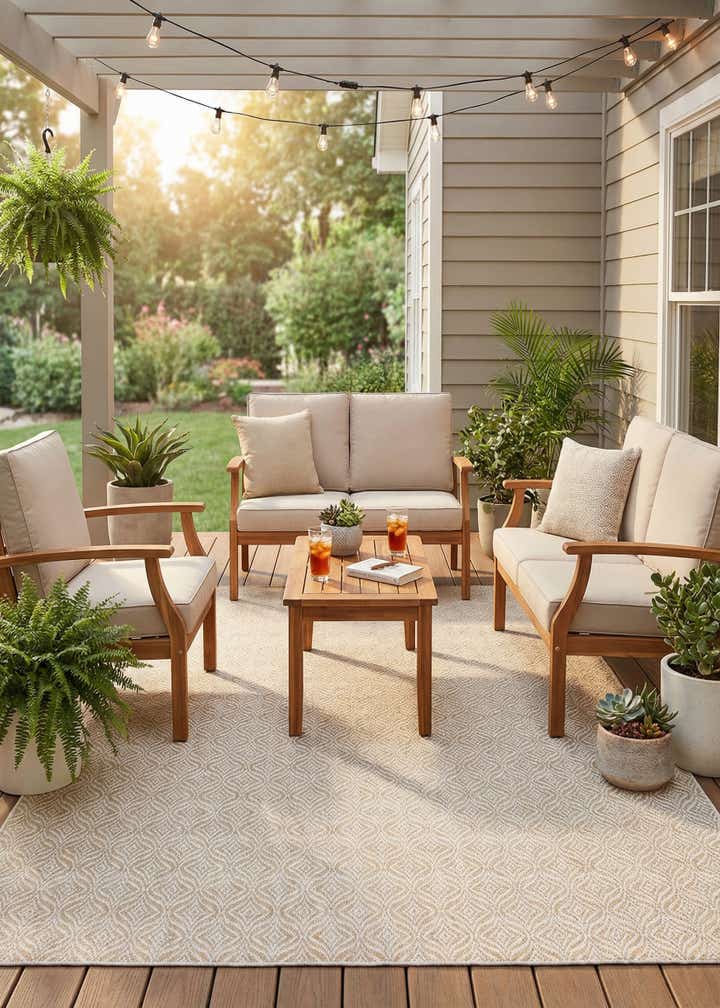7' x 10' Easy-Clean Trellis Indoor / Outdoor Rug
