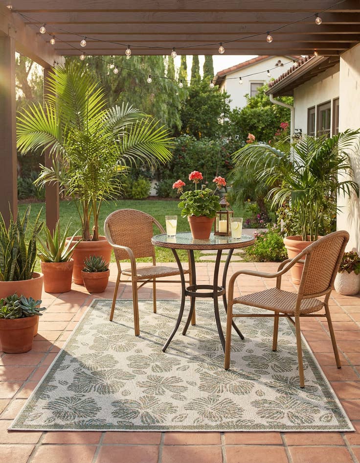 Detail image of 4' 1 x 6' 1  Washable Baja Indoor / Outdoor Rug