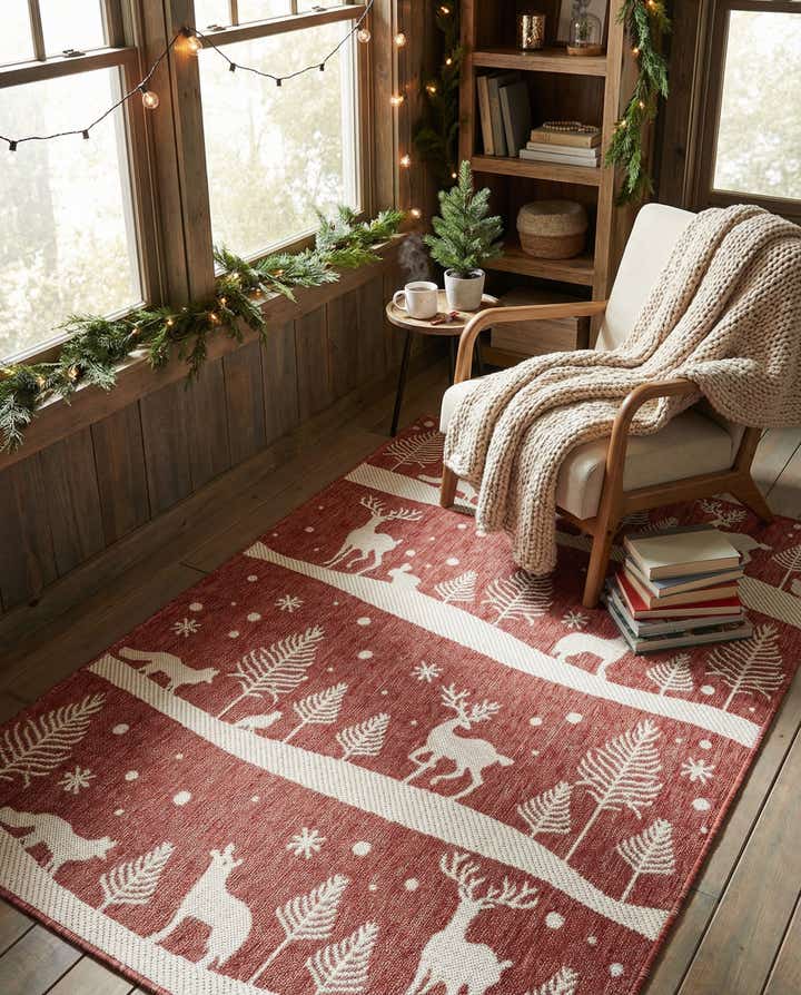 4' x 6' Easy-Clean Holiday Indoor / Outdoor Rug