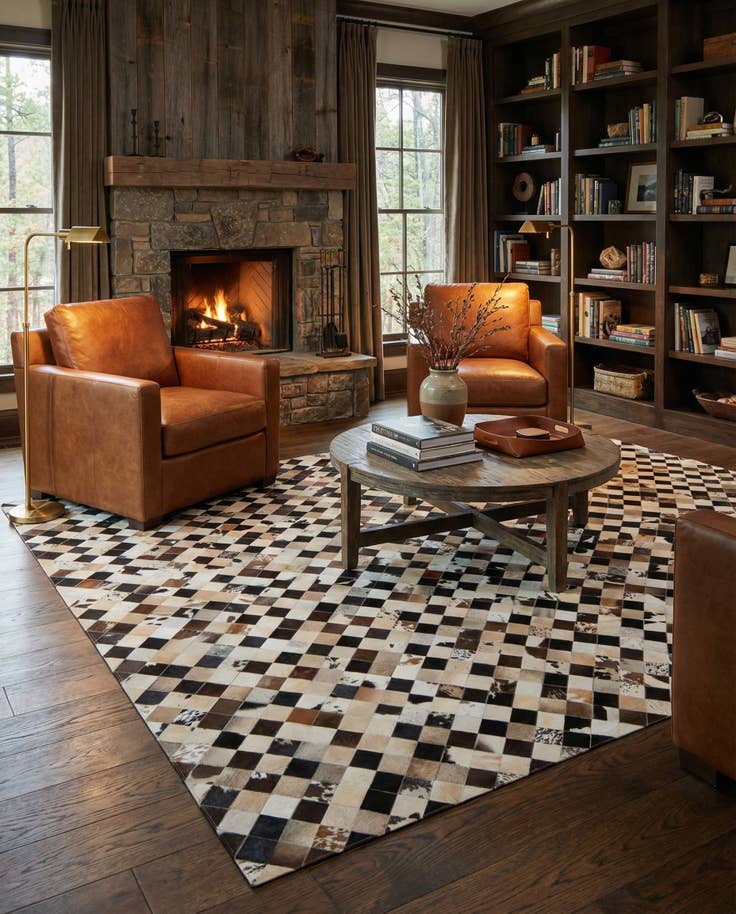 Detail image of 7' 11 x 9' 11 Cowhide - Patchwork Rug