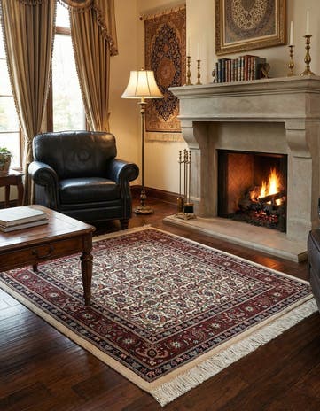 3' 5 x 4' Hand Knotted Bidjar Wool Rug