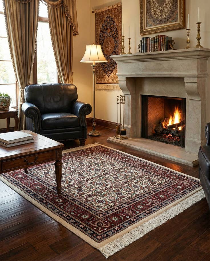 Detail image of 3' 5 x 4' Hand Knotted Bidjar Wool Rug