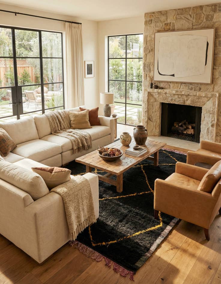 Detail image of 8' 6 x 10' 6  Hand Knotted Moroccan Wool Rug