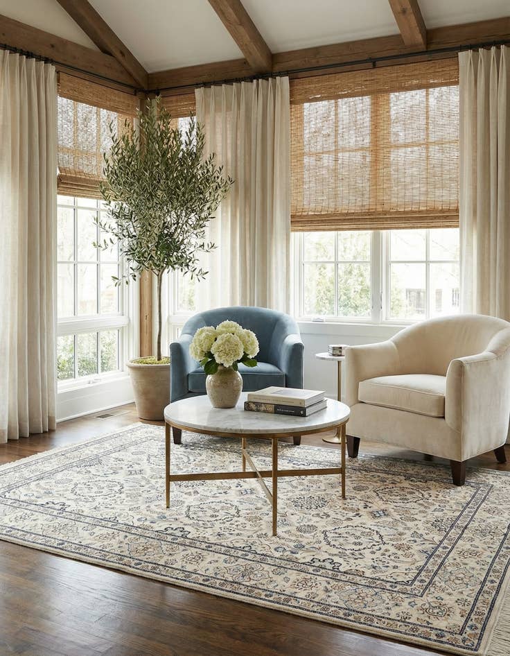 Detail image of 4' 11 x 7' 8  Hand Knotted Nain Rug