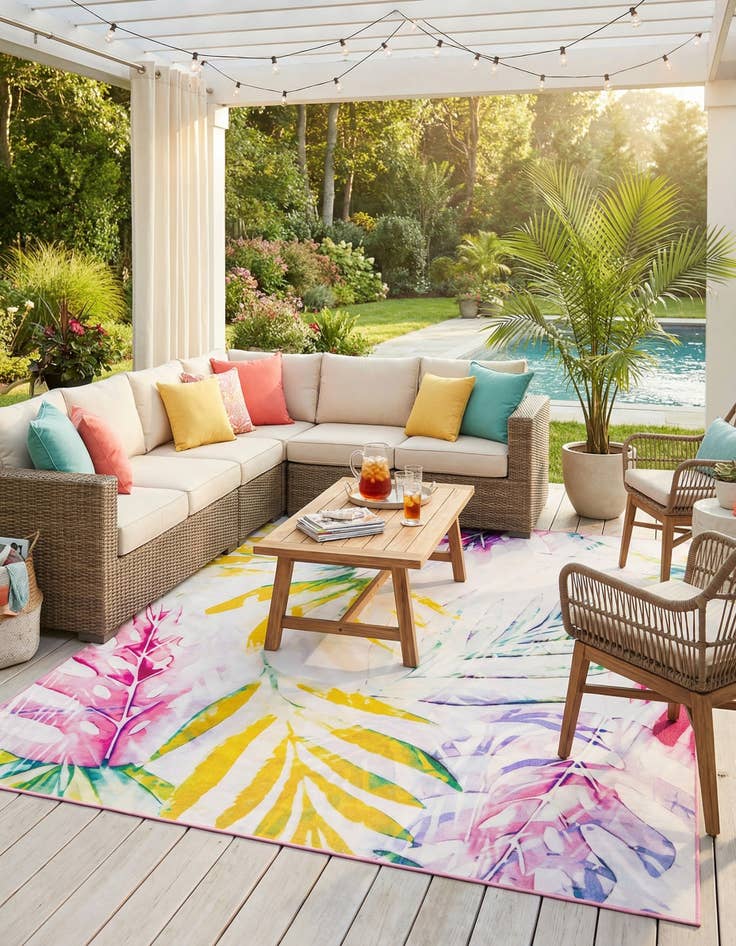 Detail image of  10' x 13'  Washable Jill Zarin Caribbean Indoor / Outdoor Rug