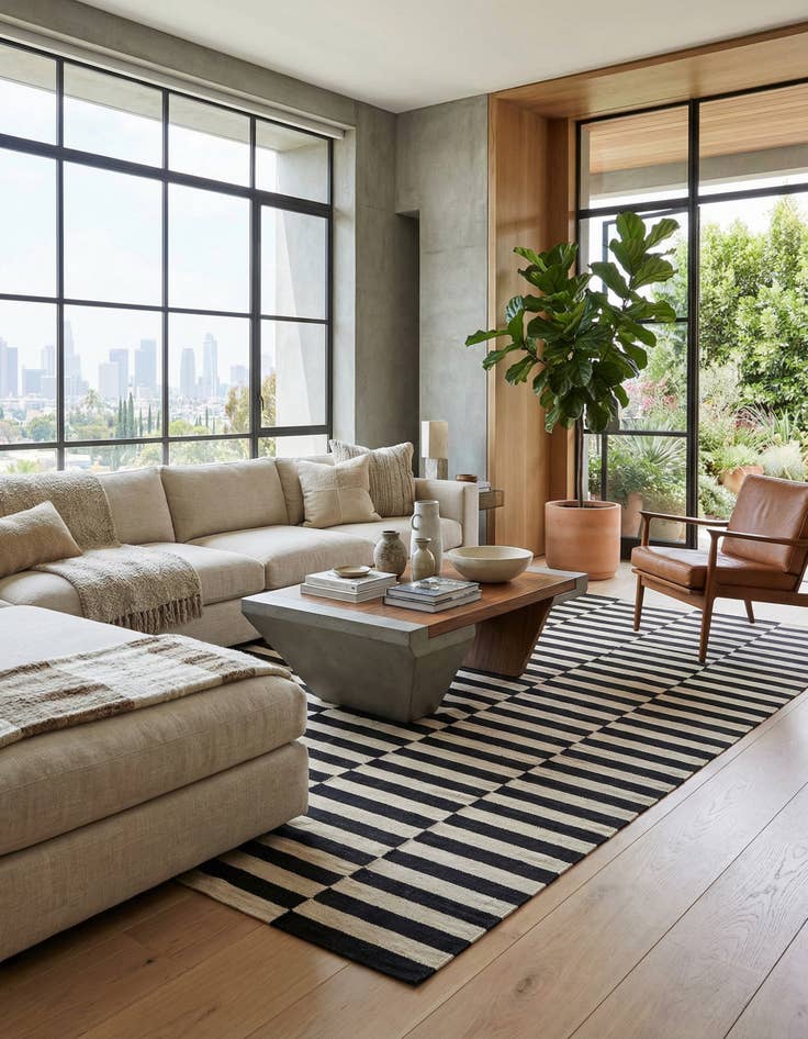 Detail image of  6' 9 x 9' 7  Hand Woven Kilim Modern Wool Rug