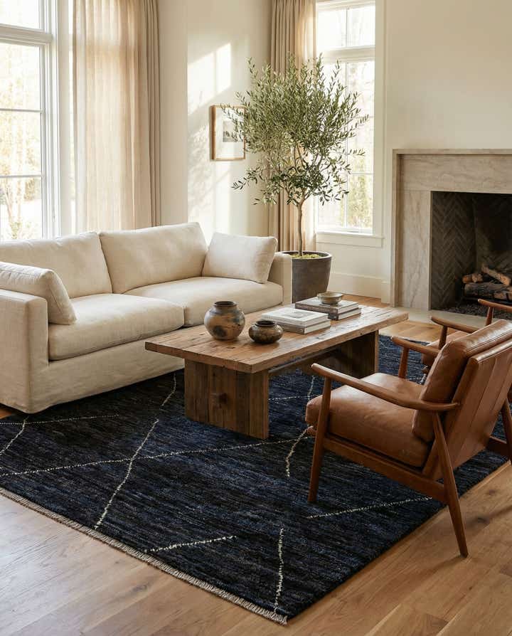 4' 7 x 6' 7 Hand Knotted Moroccan Wool Rug