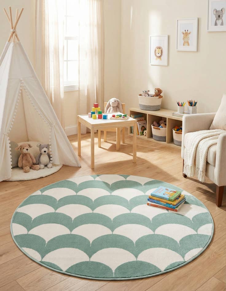 Detail image of 4' x 4' Whimsy Kids Round Rug