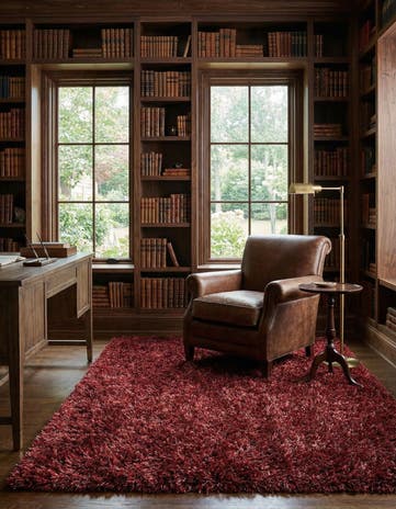 5' x 6' 6 Hand Knotted Solid Shag Rug