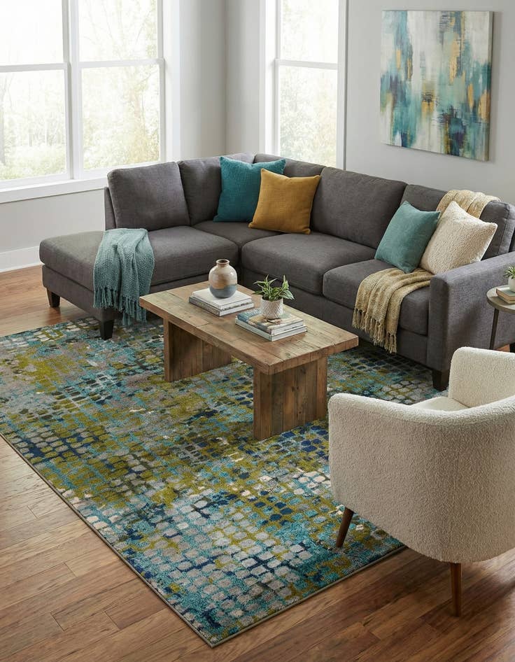 Detail image of 8' x 10'  Washable Spectrum Rug