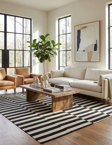 5' 8 x 7' 7 Hand Woven Kilim Modern Wool Rug