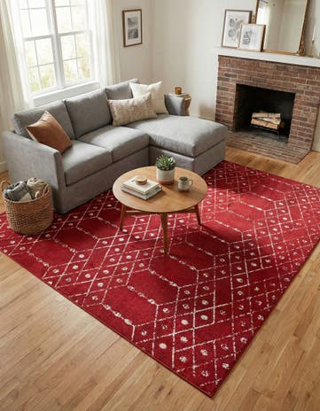 Raspberry Pink Paxon Trellis Square Rug