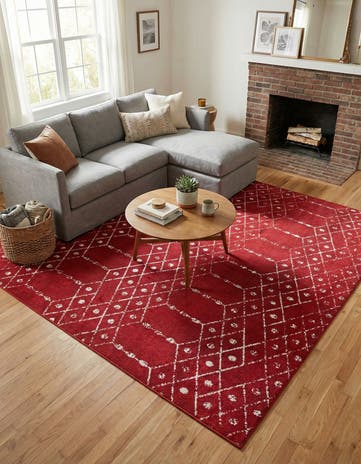 Raspberry Pink Paxon Trellis Square Rug