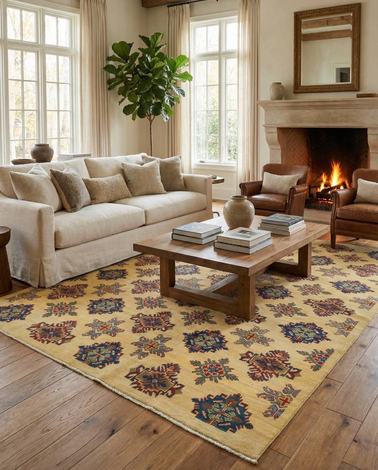 Detail image of 5' 9 x 8' Hand Knotted Kazak Rug