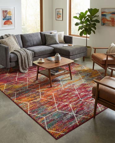  10' x 13' Lattice Frieze Rug