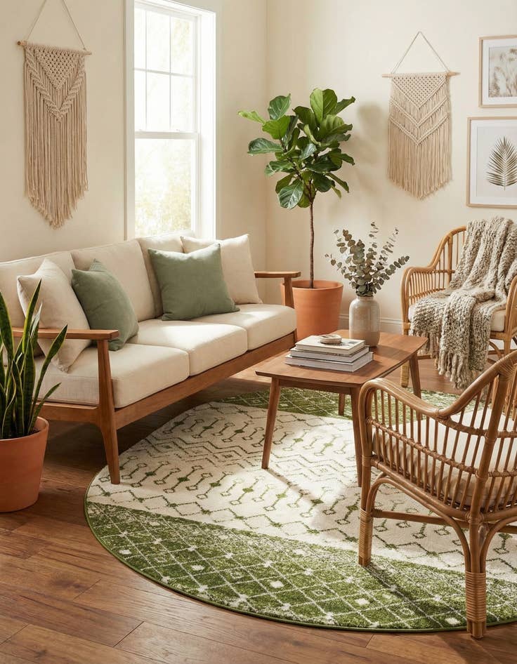 Detail image of  7' 10 x 10' Moroccan Trellis Oval Rug