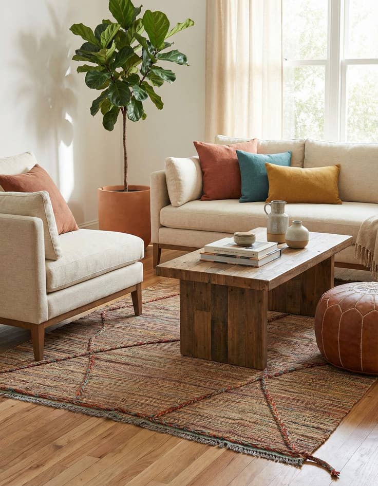 Detail image of 4' 11 x 6' 5  Hand Knotted Moroccan Wool Rug