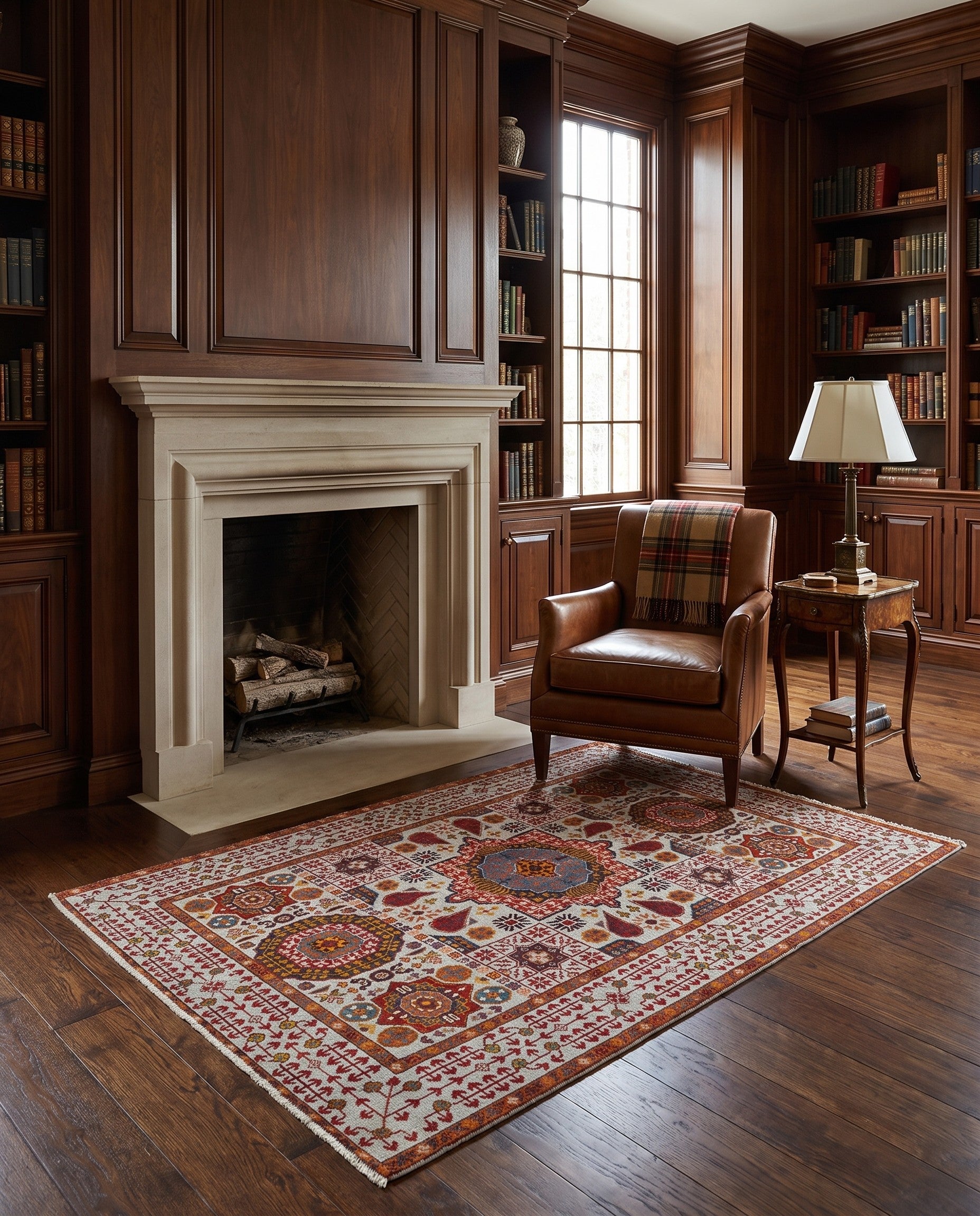 3' 6 x 5' 1 Hand Knotted Mamluk Ziegler Rug