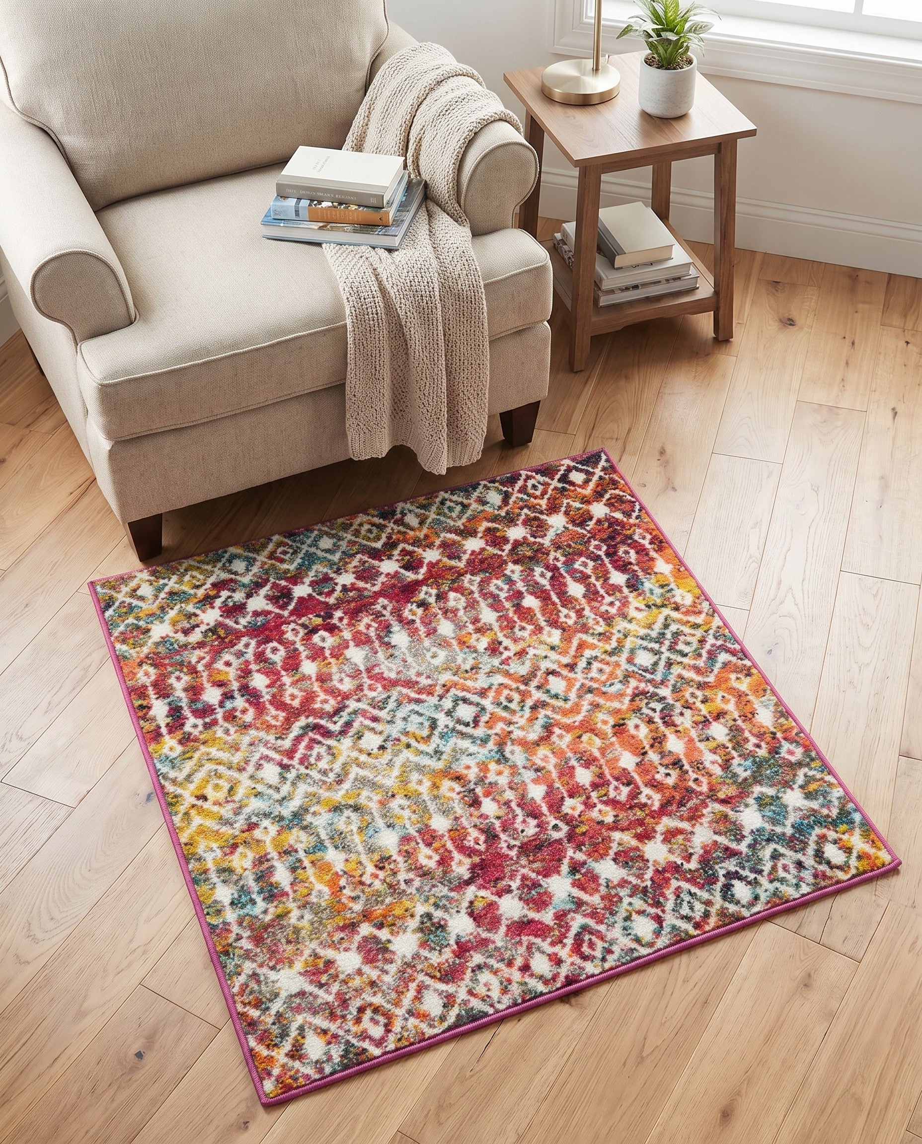 3' x 3' Moroccan Trellis Square Rug