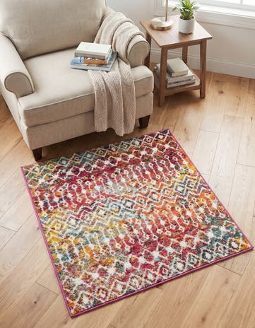 3' x 3' Moroccan Trellis Square Rug