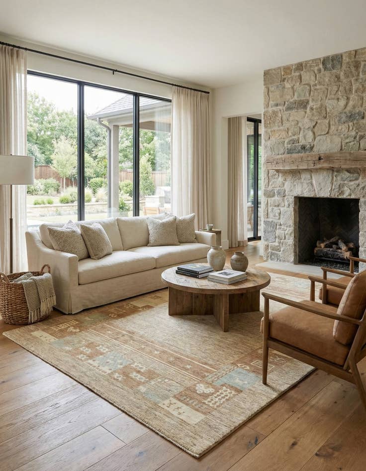 Detail image of 6' 7 x 9' 9  Hand Knotted Modern Ziegler Rug