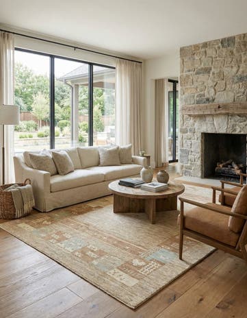 6' 7 x 9' 9 Hand Knotted Modern Ziegler Rug