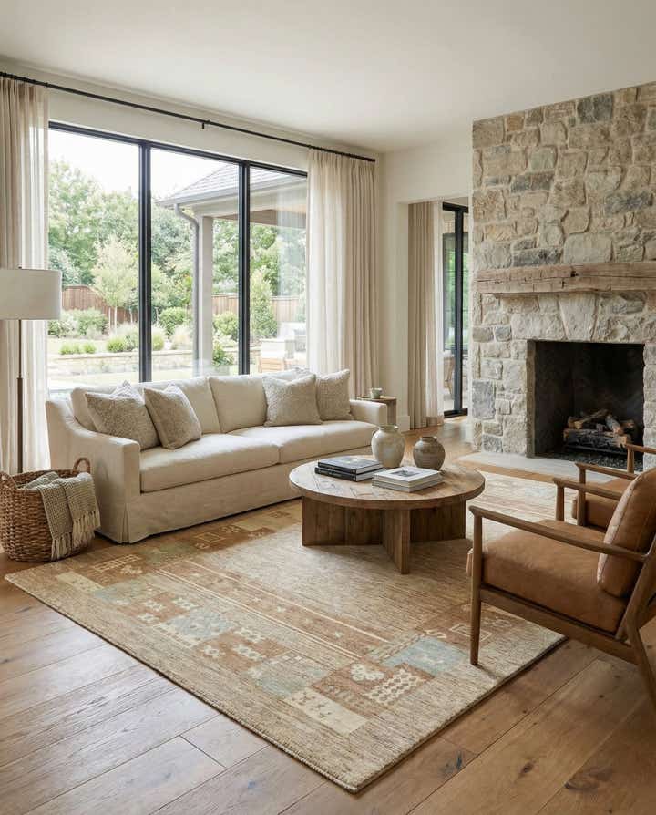6' 7 x 9' 9 Hand Knotted Modern Ziegler Rug