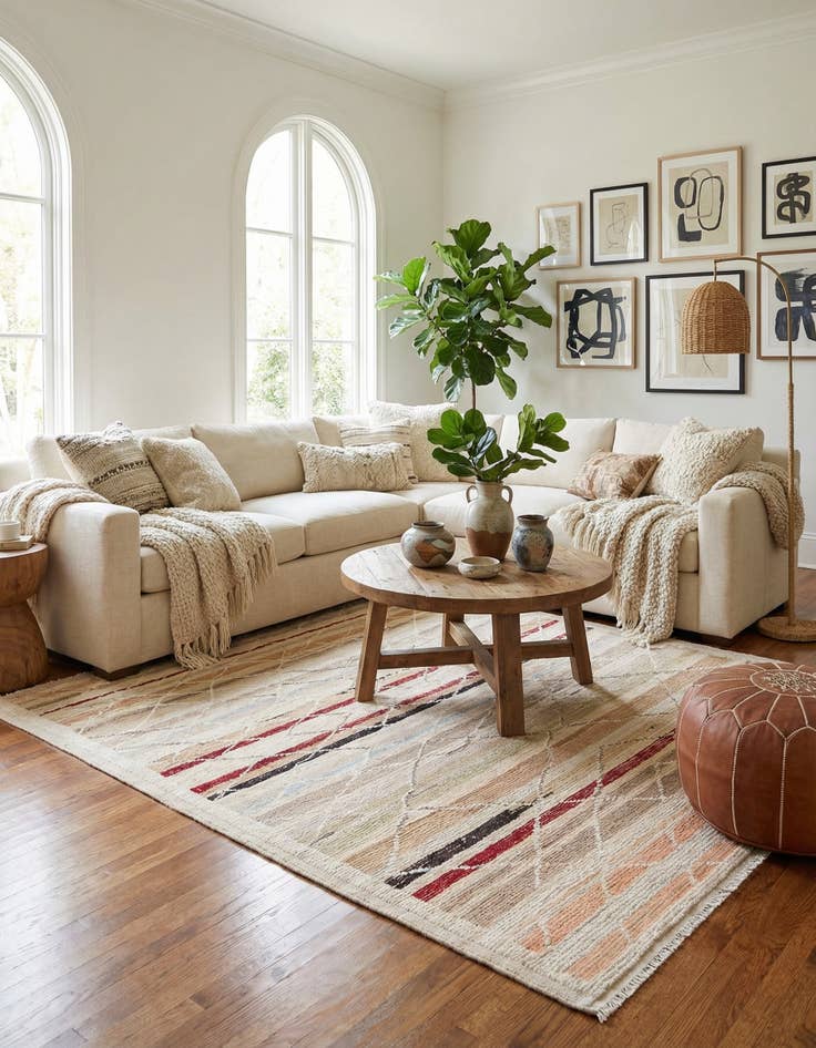 Detail image of 9' 6 x 11' 8  Hand Knotted Moroccan Wool Rug